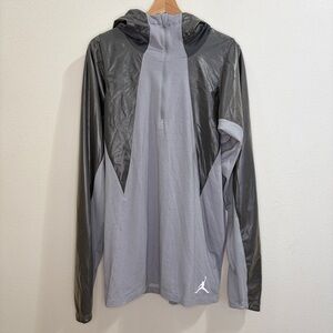 Jordan Training Dri-Fit Fitted 1/4 Zip Pullover Hoodie - Two  Tone Gray